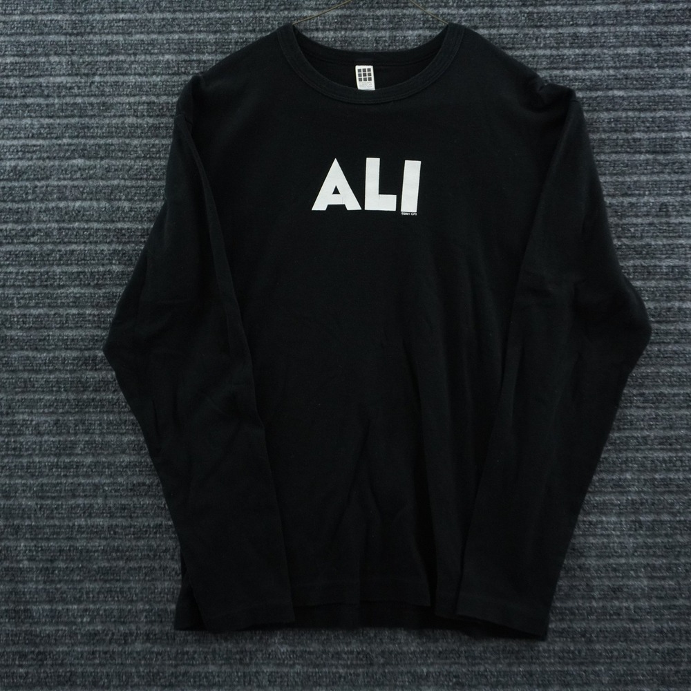 Will Smith Ali Movie Promo T-Shirt Mens L Black Long Sleeve Vintage 2001 Rare